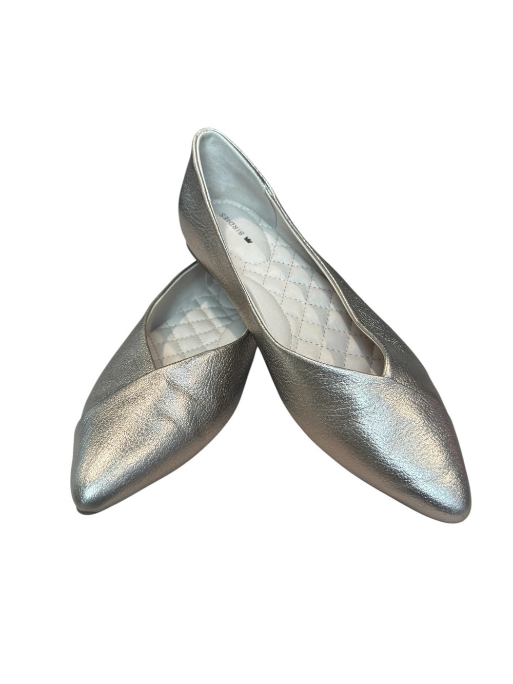 Birdies The Goldfinch Champagne Metallic Leather Flats Women’s Size 7.5 NWOT